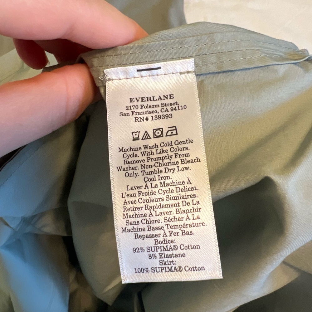 Everlane sage green high neck sleeveless Cotton Dress with pockets size Medium - Picture 11 of 11
